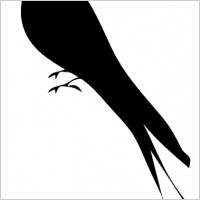 Bird Stand Tree Vine Silhouette clip art