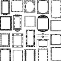 black and white border corner patterns 01 vector
