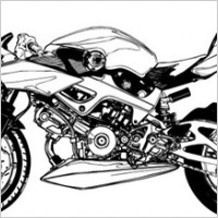 Black and white Motorcycle vector