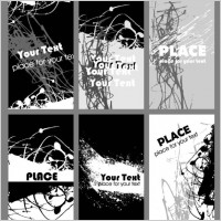 black and white rust card design template vector 1