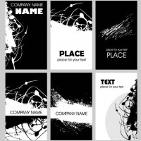 black and white rust card design template vector 2