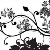 Black Floral Vector