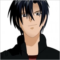 Black hair Boy free vector