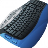 BLACK KEY BOARD WITH BLUE BORDER