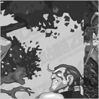 Black-and-white comic style illustrations vector material