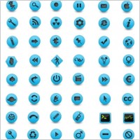 blue and grey rounded button icons icons pack