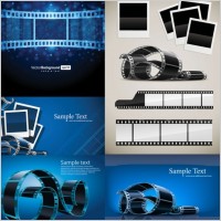 blue film negatives vector