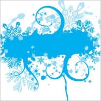 Blue Floral Vector Graphic