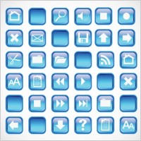Blue Icons Buttons