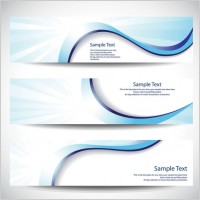 blue line banner01 vector