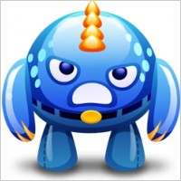 Blue monster angry