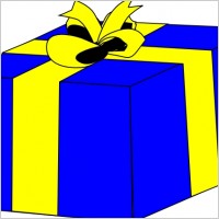 Blue Present clip art