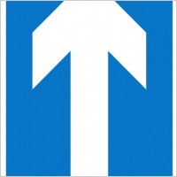 Blue Rectangle White Up Arrow clip art