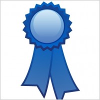 Blue ribbon decoration free vector
