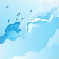 Blue sky with birds vector