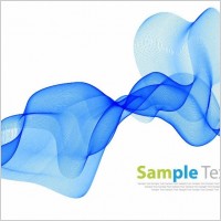 Blue Smooth Waves on White Background