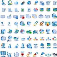 blue technology icon go vector