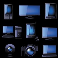 blue technology products icon 01 vector