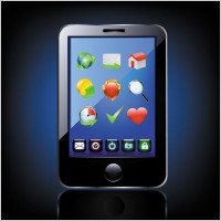 blue technology products icon 02 vector