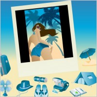Blue Vector Summer Vista Icons