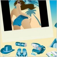 Blue Vector Summer Vista Icons