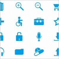 Blue Web Icons Vector Set