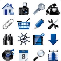 Blue website and internet icons