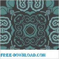Bluish floral wallpaper
