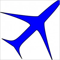 Boing Blue Freight Plane Icon clip art