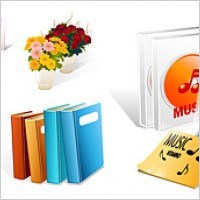 Books, such as CD-ROM icon vector material bouquets