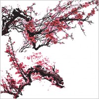 both painting plum vector
