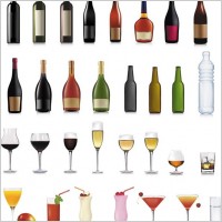 bottle and goblet 03 vector
