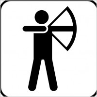 Bow Arrow Sports Land Recreation Symbols clip art