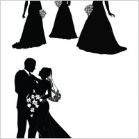 bride and groom vector