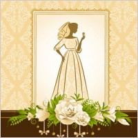 bride silhouette 02 vector