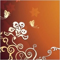 Brown Yellow Floral Vector Graphic