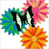 Butterfly And Flowers clip art