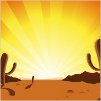 CACTUS IN DESERT SUNRISE