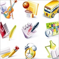 campus theme icon vector