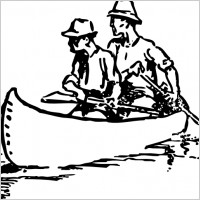Canoe Traveling clip art