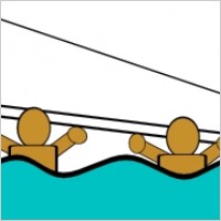 Capsized Sailing Illustration 2 clip art