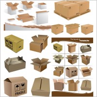 cardboard boxes vector