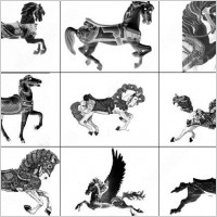 carousel horses brush