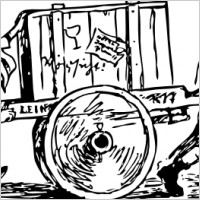 Cart Carrying A Crate clip art