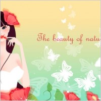 cartoon beauty vector background 03