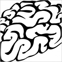 Cartoon Brain Outline clip art