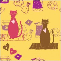 cartoon cat background 03 vector