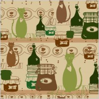 cartoon cat background 05 vector