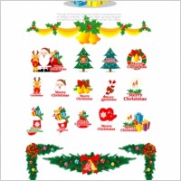 cartoon christmas element vector