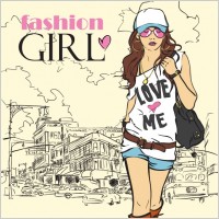 cartoon fashion beauty 01 vector